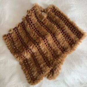 Vintage Wool and Fur Poncho